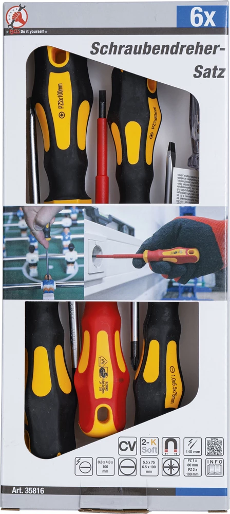 BGS Technic Kraftmann - Jeu De Tournevis 6 Pièces 4 BGS Technic Kraftmann - Jeu De Tournevis 6 Pièces – Image 2