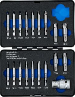BGS Technic Jeu D'extracteurs De Vis Pour Vis à Six Pans Creux/Torx 19 Pièces -Vélo Soldes BGS technic 9173 20126170 Schraubenausdreher Satz fur InnensechskantTorx 19 teilig 7