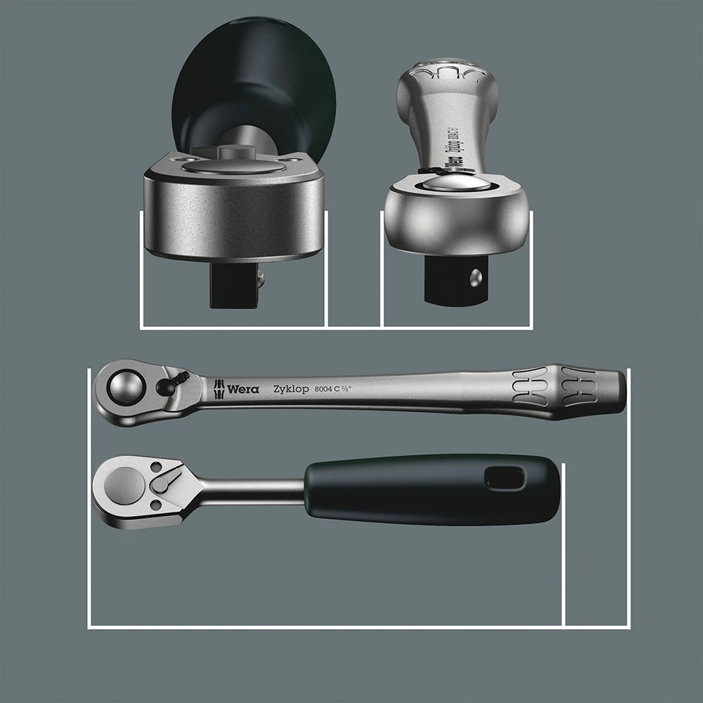 Wera 8000 B Cliquet Zyklop Metal Avec Levier D'inversion, à Carré 3/8" 5 Wera 8000 B Cliquet Zyklop Metal Avec Levier D'inversion, à Carré 3/8" – Image 3