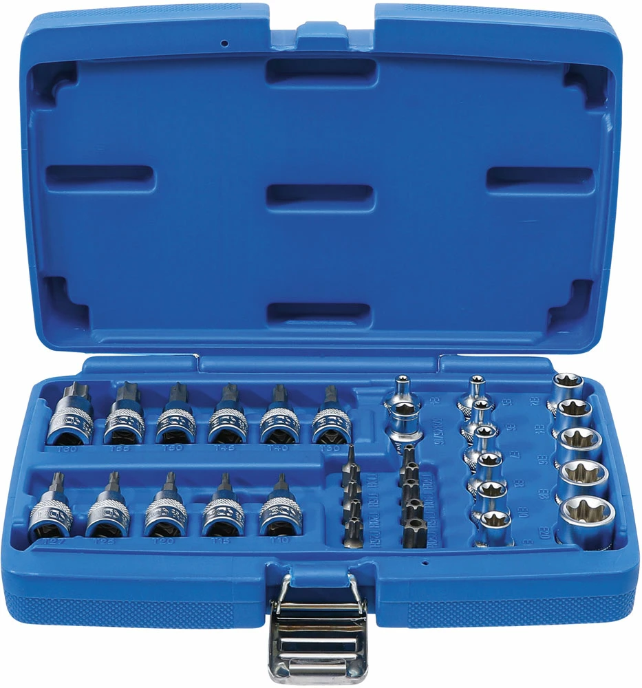 BGS Technic Jeu De Douilles Et D'embouts 3/8" Pour Torx 3 BGS Technic Jeu De Douilles Et D'embouts 3/8" Pour Torx